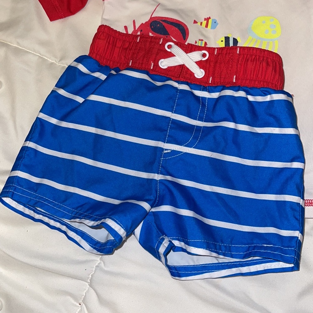 Cat & Jack Swim Top 18 Months Cat & Jack Trunks 9 Months